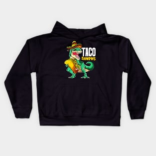 Tacosaurus Shirt Taco Cinco de Mayo Kids Boys Dinosaur Kids Hoodie